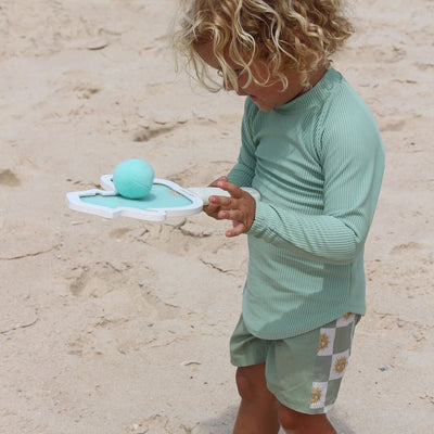 Bambinista - SUNNYLIFE - SUNNYLIFE Kids Velcro Beach Bats Sid the Seagull Blue Stripe