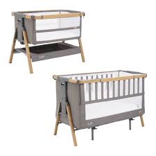 Bambinista - TUTTI BAMBINI - Furniture - TUTTI BAMBINI Cozee XL Bedside Crib & Cot - Oak / Charcoal
