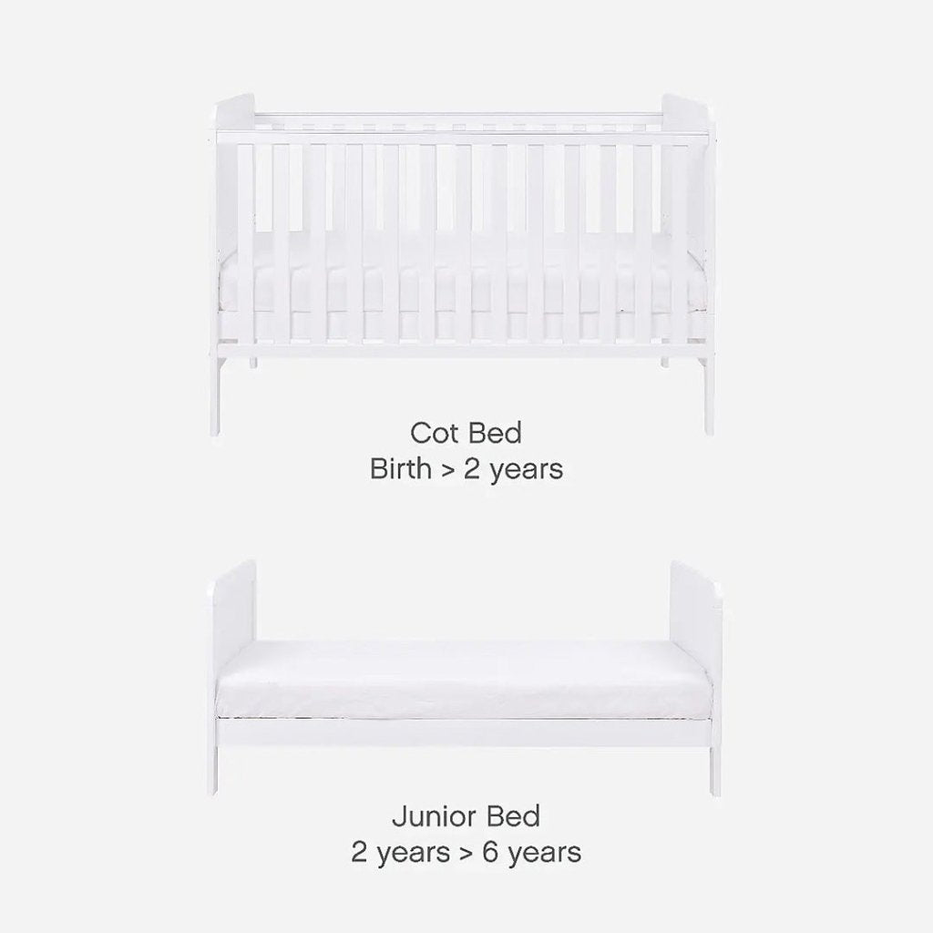 Bambinista-TUTTI BAMBINI-Travel-TUTTI BAMBINI Rio Cot Bed with Cot Top Changer & Mattress - White