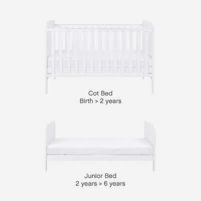 Bambinista-TUTTI BAMBINI-Travel-TUTTI BAMBINI Rio Cot Bed with Cot Top Changer & Mattress - White