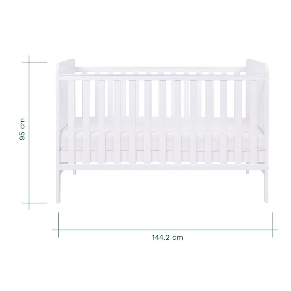 Bambinista-TUTTI BAMBINI-Travel-TUTTI BAMBINI Rio Cot Bed with Cot Top Changer & Mattress - White