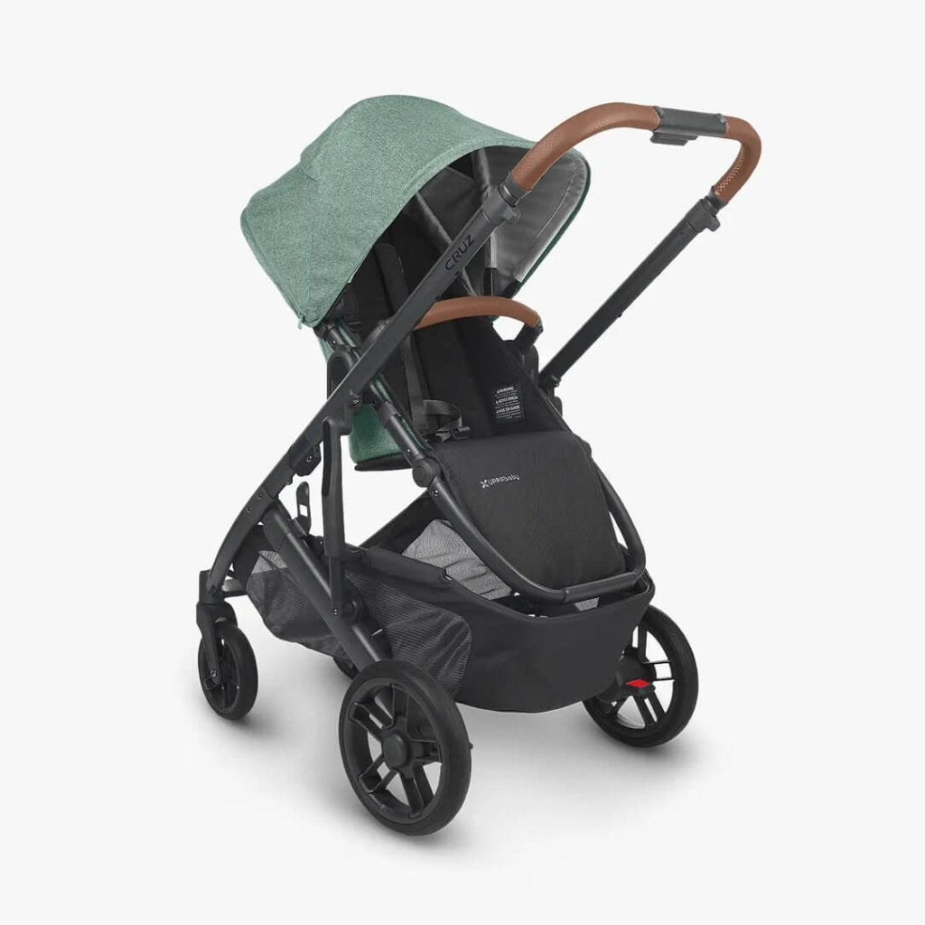 Bambinista - UPPABABY - Travel - UPPABABY CRUZ V2 Stroller - Green Mélange | Carbon Frame | Saddle Leather (Gwen)