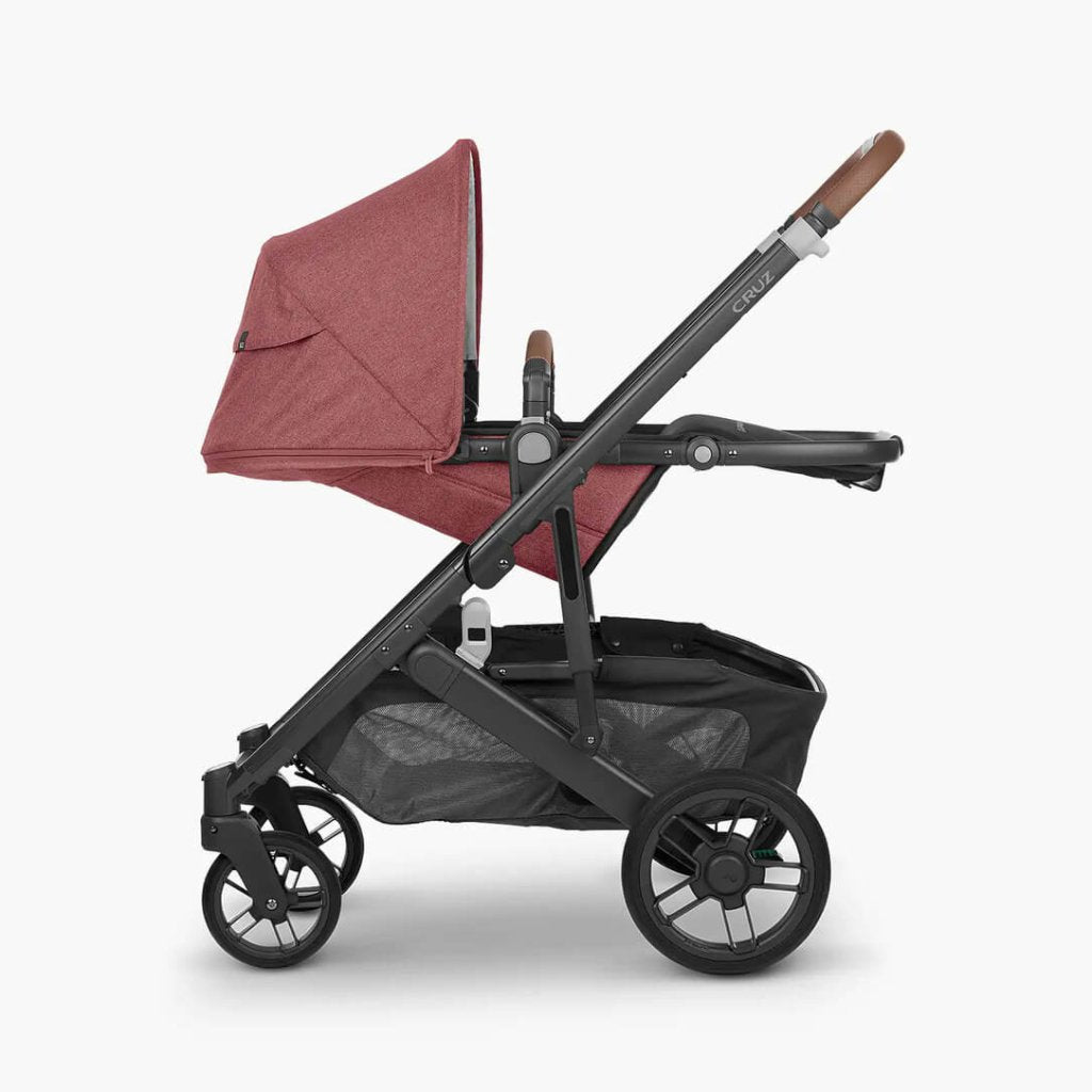 Bambinista - UPPABABY - Travel - UPPABABY CRUZ V2 Stroller - Rosewood Mélange | Carbon Frame | Saddle Leather (Lucy)