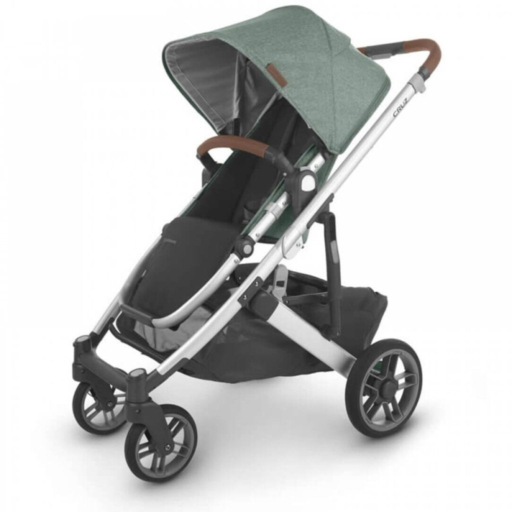 Bambinista - UPPABABY - Travel - UPPABABY CRUZ V2 Stroller - Sage Green Melange | Silver | Saddle Leather (Emmett)