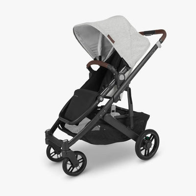 Bambinista - UPPABABY - Travel - UPPABABY CRUZ V2 Stroller - White & Grey Chenille | Carbon Frame | Chestnut Leather (Anthony)