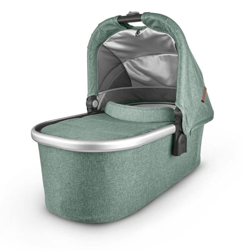Bambinista - UPPABABY - Travel - UPPABABY VISTA V2 and CRUZ V2 Carry Cot - Sage Green Melange | Silver (Emmett)