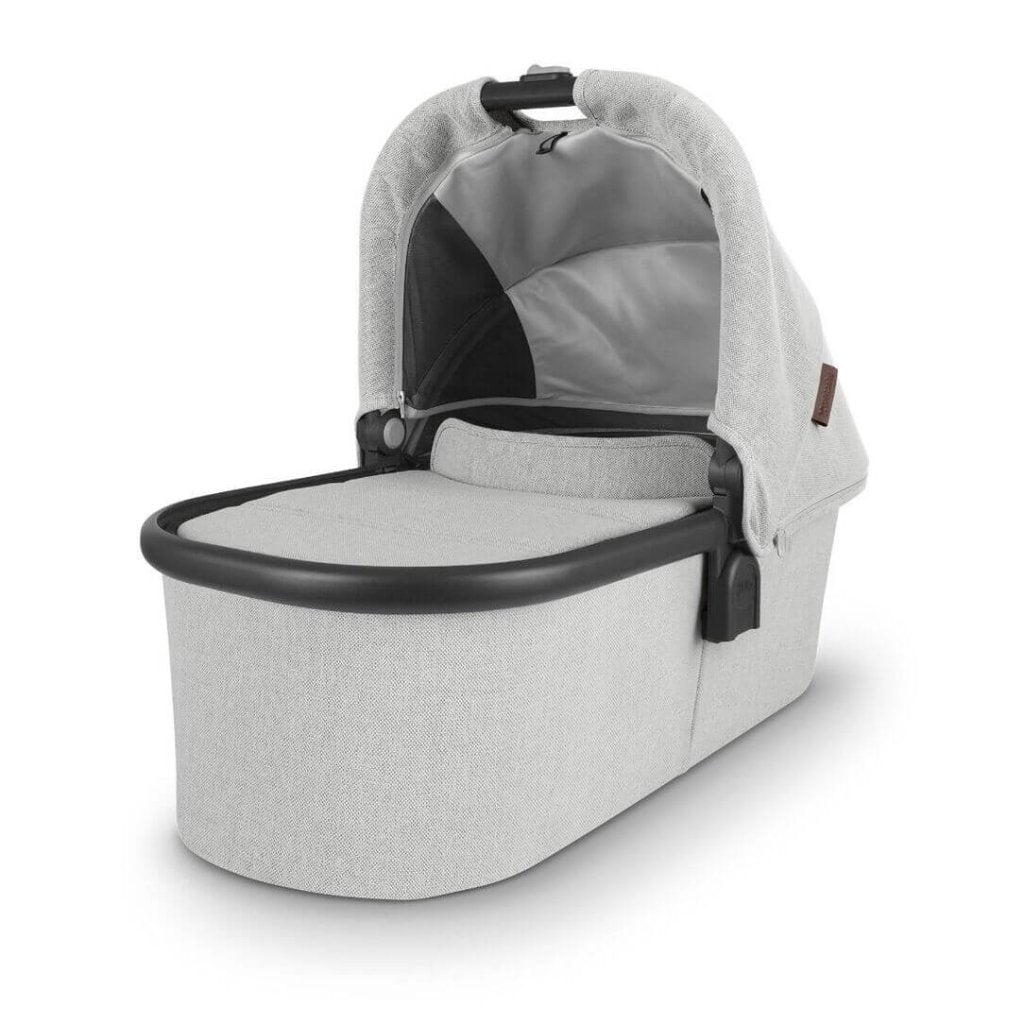 Bambinista - UPPABABY - Travel - UPPABABY VISTA V2 and CRUZ V2 Carry Cot - White & Grey Chenille | Carbon (Anthony)