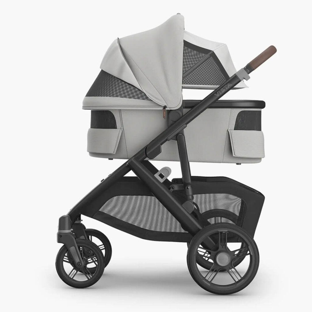 Bambinista - UPPABABY - Travel - UPPABABY VISTA V3 Carrycot - Pearl Gray Jacquard | Carbon Frame (Savannah)