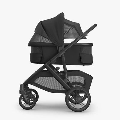 Bambinista - UPPABABY - Travel - UPPABABY VISTA V3 Pushchair with Bassinet - Charcoal | Carbon Frame | Black Leather (Jake)