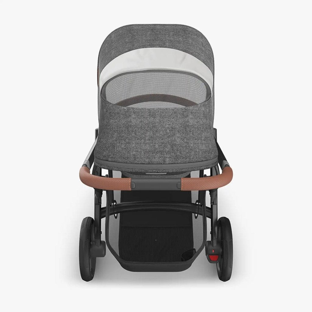 Bambinista - UPPABABY - Travel - UPPABABY VISTA V3 Pushchair with Bassinet - Charcoal Mélange | Carbon Frame | Saddle Leather (GREYSON)