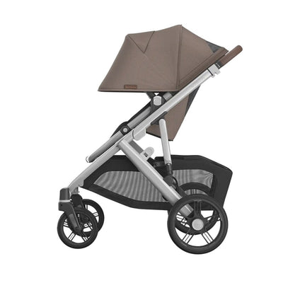 Bambinista - UPPABABY - Travel - UPPABABY VISTA V3 Pushchair with Bassinet - Dark Taupe | Silver Frame | Chestnut Leather (Theo)