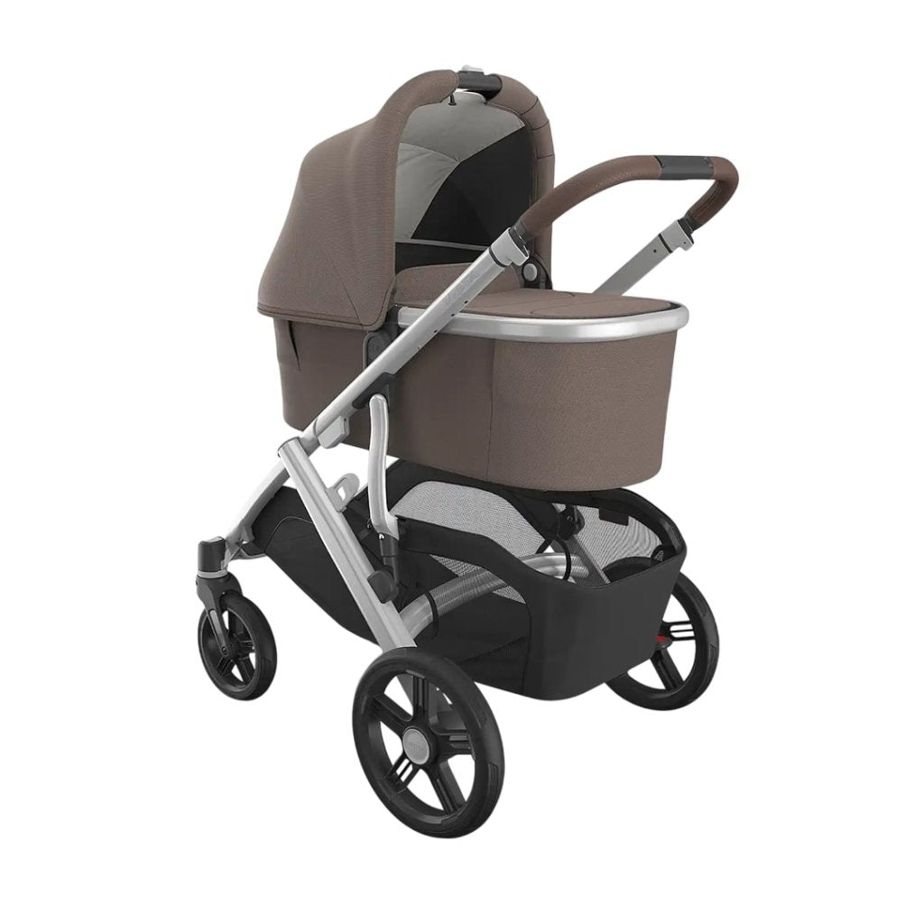 Bambinista - UPPABABY - Travel - UPPABABY VISTA V3 Pushchair with Bassinet - Dark Taupe | Silver Frame | Chestnut Leather (Theo)