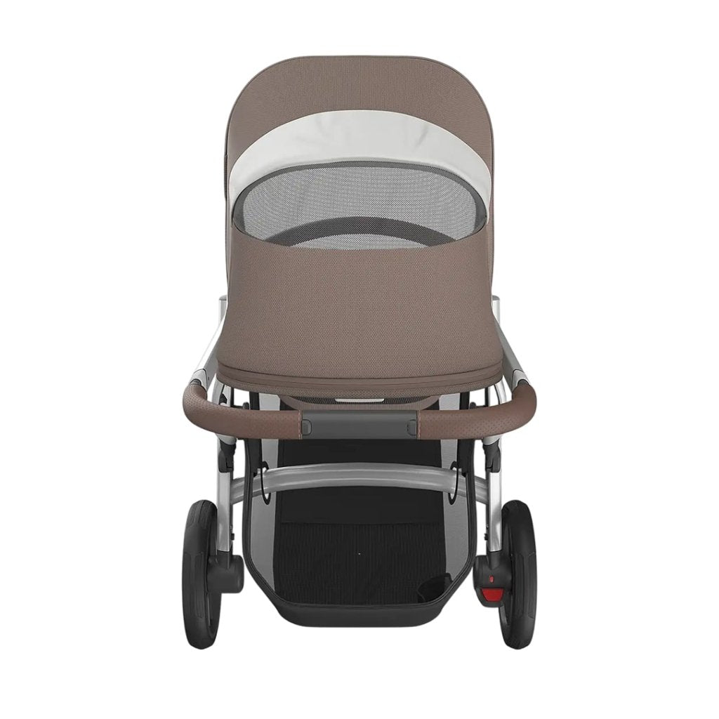 Bambinista - UPPABABY - Travel - UPPABABY VISTA V3 Pushchair with Bassinet - Dark Taupe | Silver Frame | Chestnut Leather (Theo)