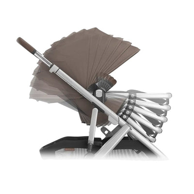 Bambinista - UPPABABY - Travel - UPPABABY VISTA V3 Pushchair with Bassinet - Dark Taupe | Silver Frame | Chestnut Leather (Theo)