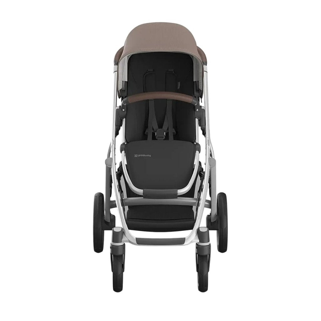 Bambinista - UPPABABY - Travel - UPPABABY VISTA V3 Pushchair with Bassinet - Dark Taupe | Silver Frame | Chestnut Leather (Theo)