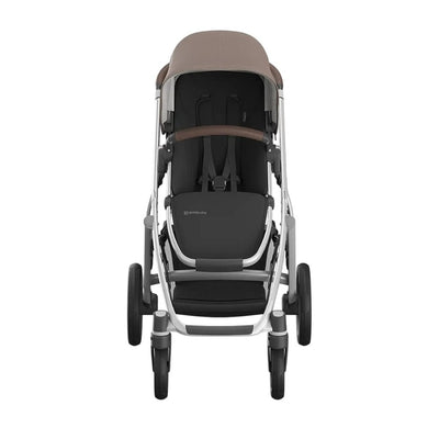 Bambinista - UPPABABY - Travel - UPPABABY VISTA V3 Pushchair with Bassinet - Dark Taupe | Silver Frame | Chestnut Leather (Theo)