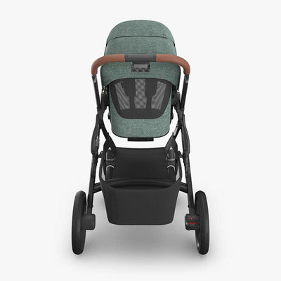 Bambinista - UPPABABY - Travel - UPPABABY VISTA V3 Pushchair with Bassinet - Green Mélange | Carbon Frame | Saddle Leather (GWEN)