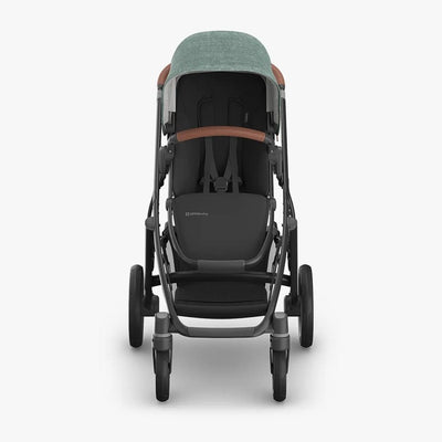 Bambinista - UPPABABY - Travel - UPPABABY VISTA V3 Pushchair with Bassinet - Green Mélange | Carbon Frame | Saddle Leather (GWEN)