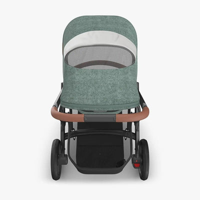 Bambinista - UPPABABY - Travel - UPPABABY VISTA V3 Pushchair with Bassinet - Green Mélange | Carbon Frame | Saddle Leather (GWEN)