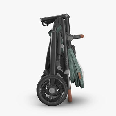 Bambinista - UPPABABY - Travel - UPPABABY VISTA V3 Pushchair with Bassinet - Green Mélange | Carbon Frame | Saddle Leather (GWEN)