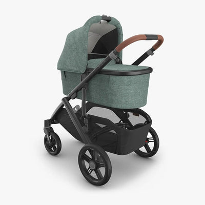 Bambinista - UPPABABY - Travel - UPPABABY VISTA V3 Pushchair with Bassinet - Green Mélange | Carbon Frame | Saddle Leather (GWEN)