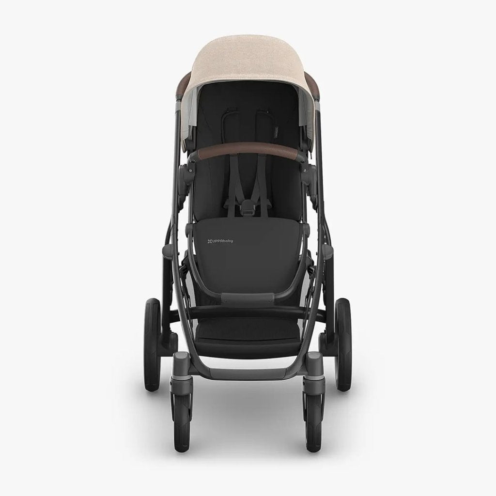 Bambinista - UPPABABY - Travel - UPPABABY VISTA V3 Pushchair with Bassinet - Oat Mélange | Carbon Frame | Chestnut Leather (Liam)