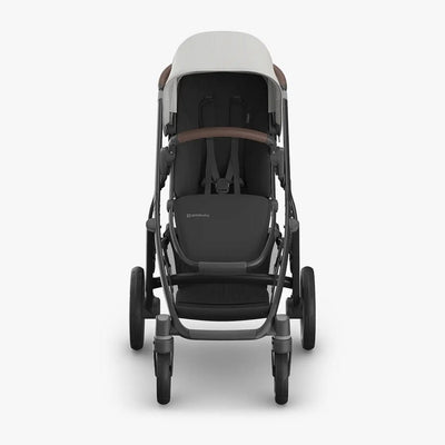Bambinista - UPPABABY - Travel - UPPABABY VISTA V3 Pushchair with Bassinet - Pearl Gray Jacquard | Carbon Frame | Chestnut Leather (Savannah)