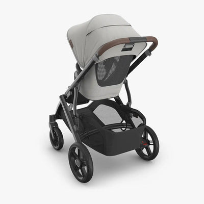 Bambinista - UPPABABY - Travel - UPPABABY VISTA V3 Pushchair with Bassinet - Pearl Gray Jacquard | Carbon Frame | Chestnut Leather (Savannah)