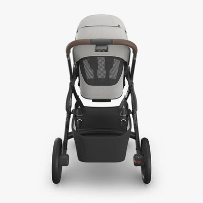 Bambinista - UPPABABY - Travel - UPPABABY VISTA V3 Pushchair with Bassinet - Pearl Gray Jacquard | Carbon Frame | Chestnut Leather (Savannah)