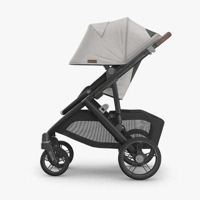 Bambinista - UPPABABY - Travel - UPPABABY VISTA V3 Pushchair with Bassinet - Pearl Gray Jacquard | Carbon Frame | Chestnut Leather (Savannah)