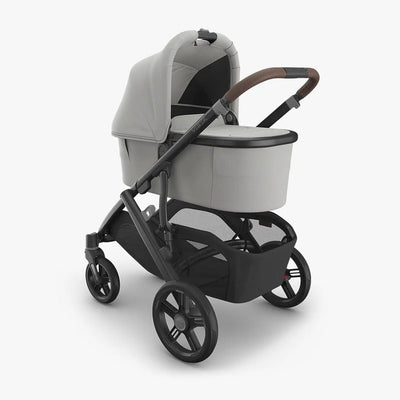 Bambinista - UPPABABY - Travel - UPPABABY VISTA V3 Pushchair with Bassinet - Pearl Gray Jacquard | Carbon Frame | Chestnut Leather (Savannah)