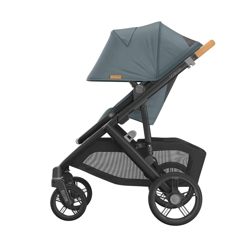 Bambinista - UPPABABY - Travel - UPPABABY VISTA V3 Pushchair with Bassinet - Stone Blue | Carbon Frame | Sand Leather (Dillan)
