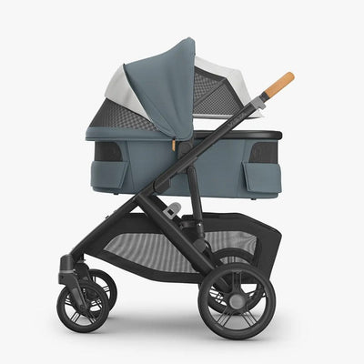 Bambinista - UPPABABY - Travel - UPPABABY VISTA V3 Pushchair with Bassinet - Stone Blue | Carbon Frame | Sand Leather (Dillan)