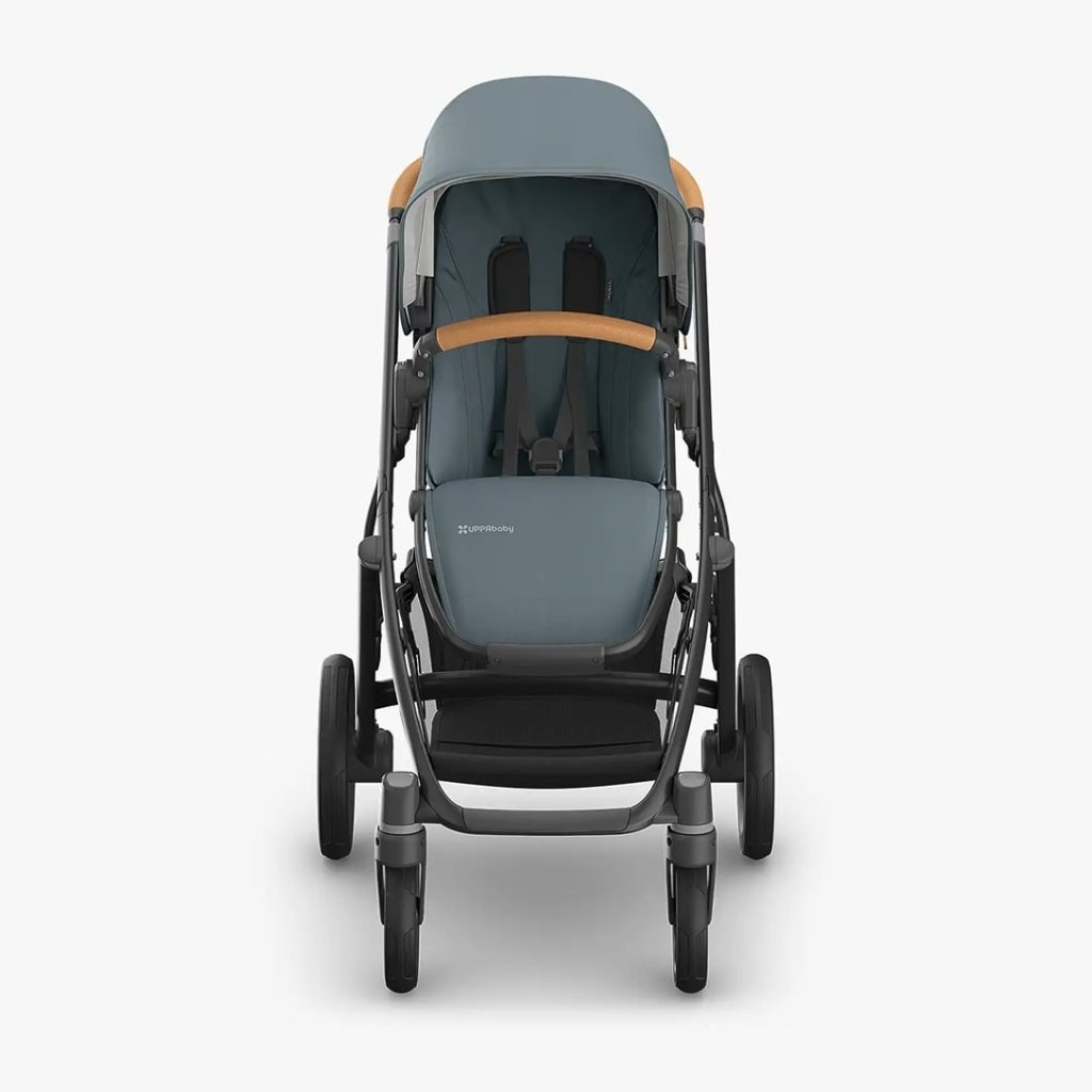 Bambinista - UPPABABY - Travel - UPPABABY VISTA V3 Pushchair with Bassinet - Stone Blue | Carbon Frame | Sand Leather (Dillan)