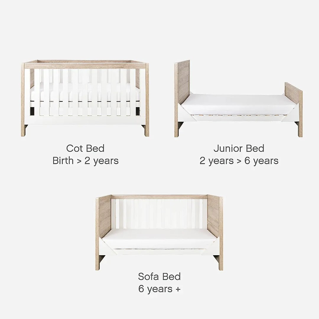TUTTI BAMBINI Modena 3 Piece Room Set - White/Oak