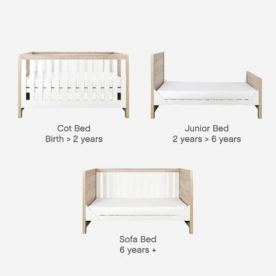 TUTTI BAMBINI Modena 3 Piece Room Set - White/Oak