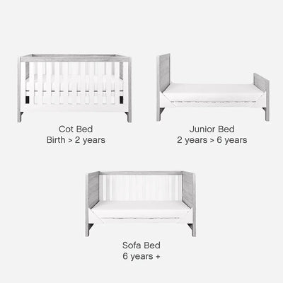 TUTTI BAMBINI Modena 3 Piece Room Set - Grey Ash/White