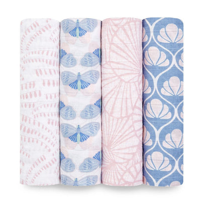 Bambinista-ADEN + ANAIS-Blankets-ADEN + ANAIS Boutique Cotton Muslin Swaddles - Deco 4-pack