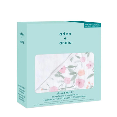 Bambinista-ADEN + ANAIS-Towels-ADEN + ANAIS BOUTIQUE COTTON MUSLIN TOWEL + WASHCLOTH SET - Ma Fleur