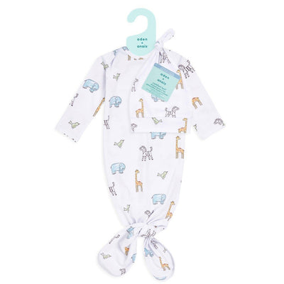 Bambinista-ADEN + ANAIS-Gifts-ADEN + ANAIS Comfort Knit™ Newborn Gift Set Knotted Gown + Infant Hat Jungle Jam