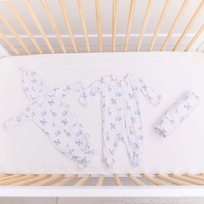 Bambinista-ADEN + ANAIS-Gifts-ADEN + ANAIS Comfort Knit™ Newborn Gift Set Knotted Gown + Infant Hat Jungle Jam