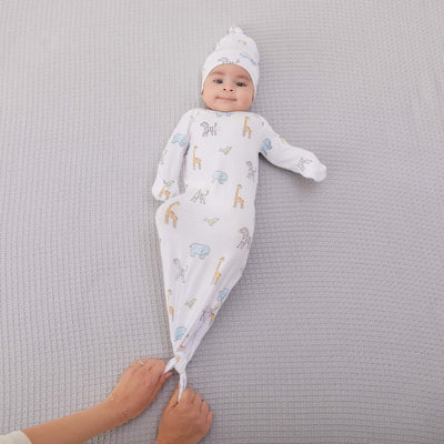 Bambinista-ADEN + ANAIS-Gifts-ADEN + ANAIS Comfort Knit™ Newborn Gift Set Knotted Gown + Infant Hat Jungle Jam