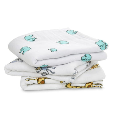 Bambinista-ADEN + ANAIS-Blankets-ADEN + ANAIS Cotton Muslin Squares 3 pack - Jungle Jam