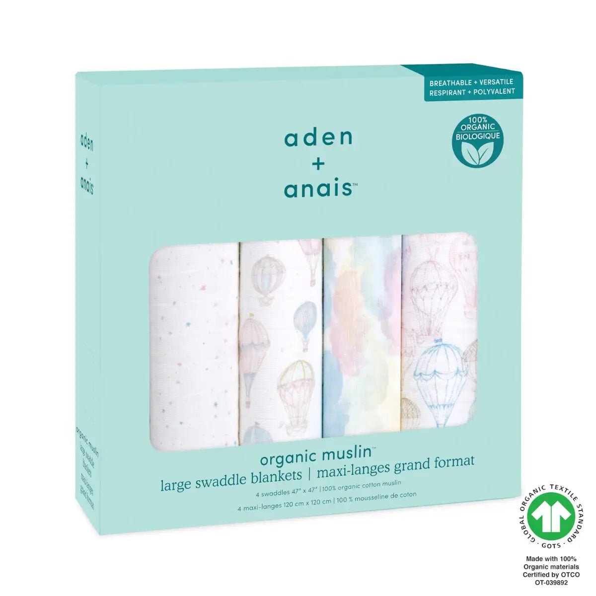 Bambinista-ADEN + ANAIS-Blankets-ADEN + ANAIS Cotton Muslin Swaddles 4 pack - Above the Clouds