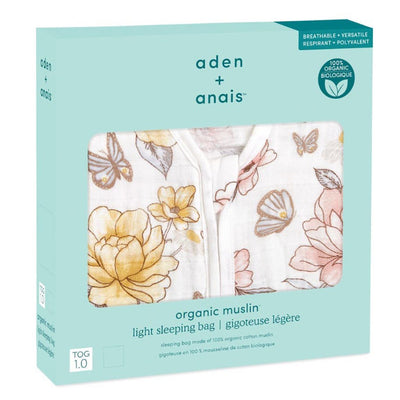 Bambinista-ADEN + ANAIS-Pyjamas-ADEN + ANAIS Earthly Rosewood Organic Cotton Light Sleeping Bag 1.0 Tog
