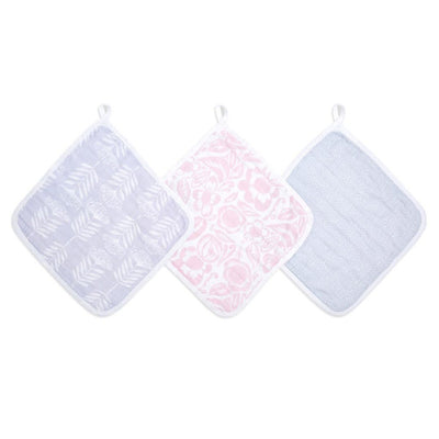 Bambinista-ADEN + ANAIS-Towels-ADEN + ANAIS Essential S Damsel Cotton Muslin Washcloth 3-pack