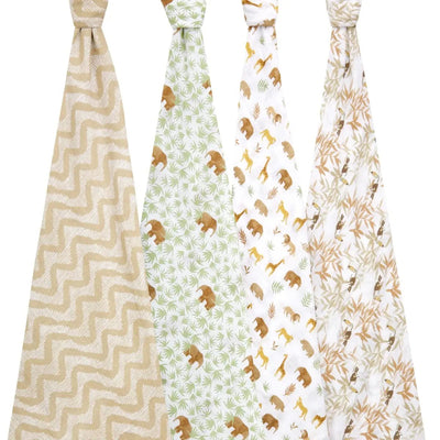 Bambinista-ADEN + ANAIS-Blankets-ADEN + ANAIS Essentials 4-pack Swaddles - Tanzania