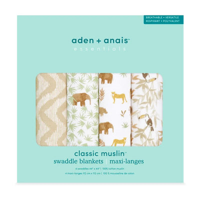 Bambinista-ADEN + ANAIS-Blankets-ADEN + ANAIS Essentials 4-pack Swaddles - Tanzania