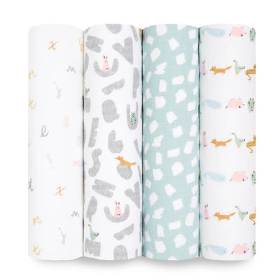 Bambinista-ADEN + ANAIS-Pyjamas-ADEN + ANAIS Essentials - Alphabet Animals 4- Pack