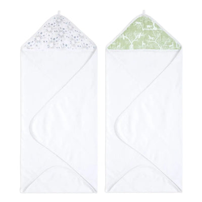 Bambinista-ADEN + ANAIS-Towels-ADEN + ANAIS Essentials Cotton Muslin Hooded Towels 2 Pack - Harmony